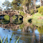 Stone bridge at Blue Heron Lake, formerly Stow Lake, in San Francisco